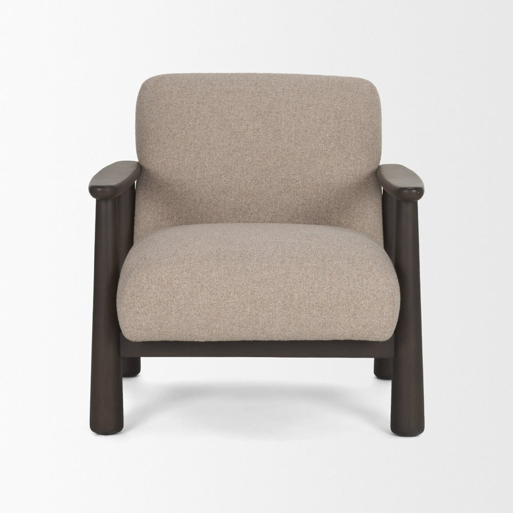 Mercana Willmar Midcentury Lounge Chair with Textured Upholstery and Espresso Wood Frame for Cozy Spaces 71201