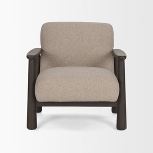 Mercana Willmar Midcentury Lounge Chair with Textured Upholstery and Espresso Wood Frame for Cozy Spaces 71201