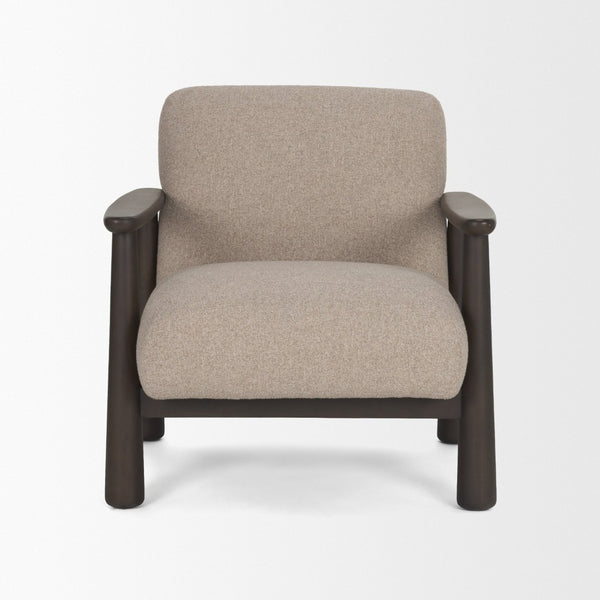 Mercana Willmar Midcentury Lounge Chair with Textured Upholstery and Espresso Wood Frame for Cozy Spaces 71201