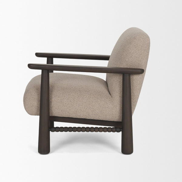 Mercana Willmar Midcentury Lounge Chair with Textured Upholstery and Espresso Wood Frame for Cozy Spaces 71201