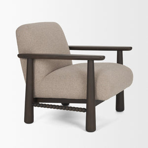 Mercana Willmar Midcentury Lounge Chair with Textured Upholstery and Espresso Wood Frame for Cozy Spaces 71201
