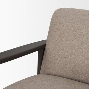 Mercana Willmar Midcentury Lounge Chair with Textured Upholstery and Espresso Wood Frame for Cozy Spaces 71201