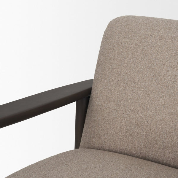 Mercana Willmar Midcentury Lounge Chair with Textured Upholstery and Espresso Wood Frame for Cozy Spaces 71201