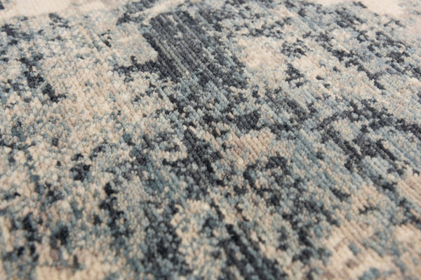 Alora Decor Intrepid Blue Rectangle Rug — Hand-Finished Wool Blend, Distressed Floral In Blue Beige Ivory Elegance 8' x 10' 01001010900090810