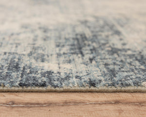 Alora Decor Intrepid Blue Rectangle Rug — Hand-Finished Wool Blend, Distressed Floral In Blue Beige Ivory Elegance 8' x 10' 01001010900090810