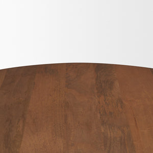 Mercana Arno Sculptural Round Coffee Table in Solid Mango Wood - Artful Centerpiece for Modern Interiors 71209-AB