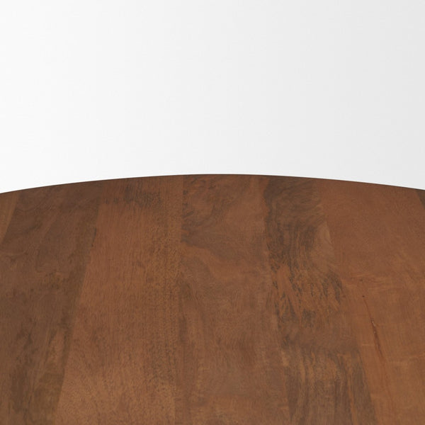 Mercana Arno Sculptural Round Coffee Table in Solid Mango Wood - Artful Centerpiece for Modern Interiors 71209-AB
