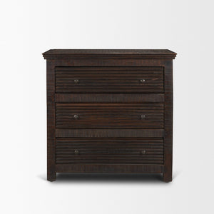 Mercana Rhett Handcrafted 3-Drawer Accent Cabinet with Rustic Charm and Vintage Iron Hardware for Storage 71210