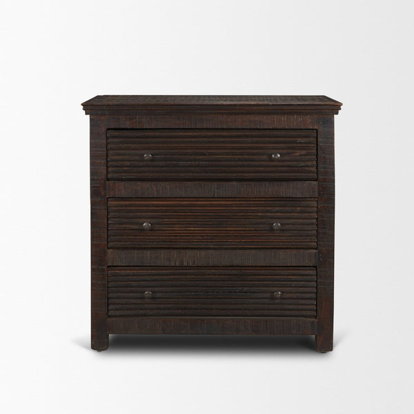 Mercana Rhett Handcrafted 3-Drawer Accent Cabinet with Rustic Charm and Vintage Iron Hardware for Storage 71210