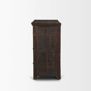 Mercana Rhett Handcrafted 3-Drawer Accent Cabinet with Rustic Charm and Vintage Iron Hardware for Storage 71210
