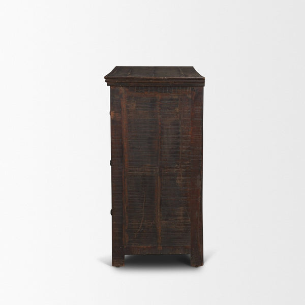 Mercana Rhett Handcrafted 3-Drawer Accent Cabinet with Rustic Charm and Vintage Iron Hardware for Storage 71210