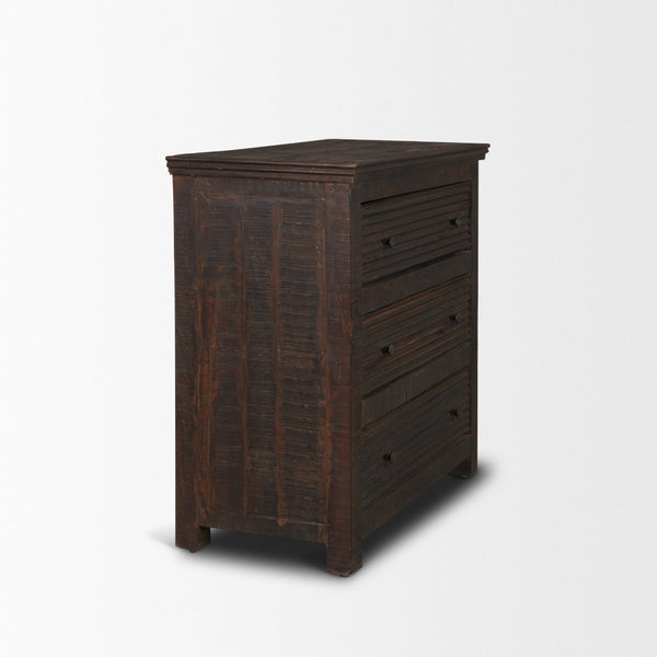 Mercana Rhett Handcrafted 3-Drawer Accent Cabinet with Rustic Charm and Vintage Iron Hardware for Storage 71210