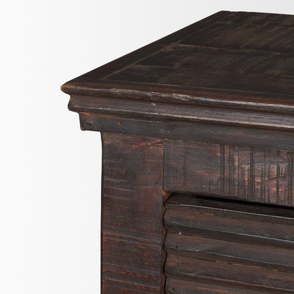 Mercana Rhett Handcrafted 3-Drawer Accent Cabinet with Rustic Charm and Vintage Iron Hardware for Storage 71210
