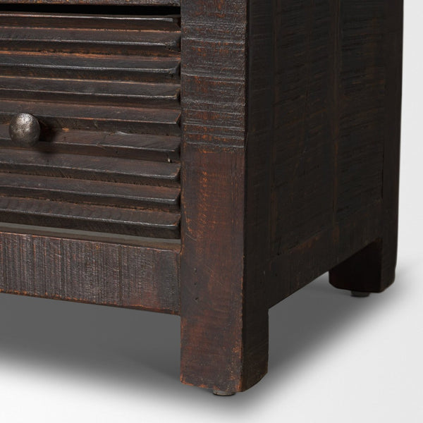 Mercana Rhett Handcrafted 3-Drawer Accent Cabinet with Rustic Charm and Vintage Iron Hardware for Storage 71210