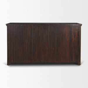 Mercana Rhett Handcrafted 6-Drawer Cabinet - Rustic Charm with Vintage Iron Knobs for Timeless Style 71211