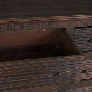 Mercana Rhett Handcrafted 6-Drawer Cabinet - Rustic Charm with Vintage Iron Knobs for Timeless Style 71211