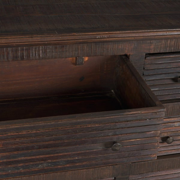 Mercana Rhett Handcrafted 6-Drawer Cabinet - Rustic Charm with Vintage Iron Knobs for Timeless Style 71211