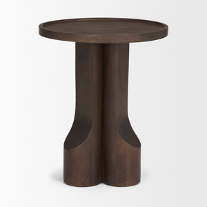 Mercana Cayson Sculptural Round Accent Table - Modern Mango Wood Design for Versatile Living Spaces 71212