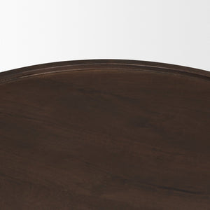 Mercana Cayson Sculptural Round Accent Table - Modern Mango Wood Design for Versatile Living Spaces 71212