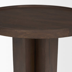 Mercana Cayson Sculptural Round Accent Table - Modern Mango Wood Design for Versatile Living Spaces 71212