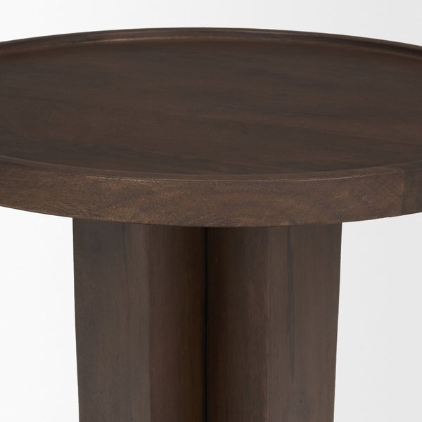 Mercana Cayson Sculptural Round Accent Table - Modern Mango Wood Design for Versatile Living Spaces 71212