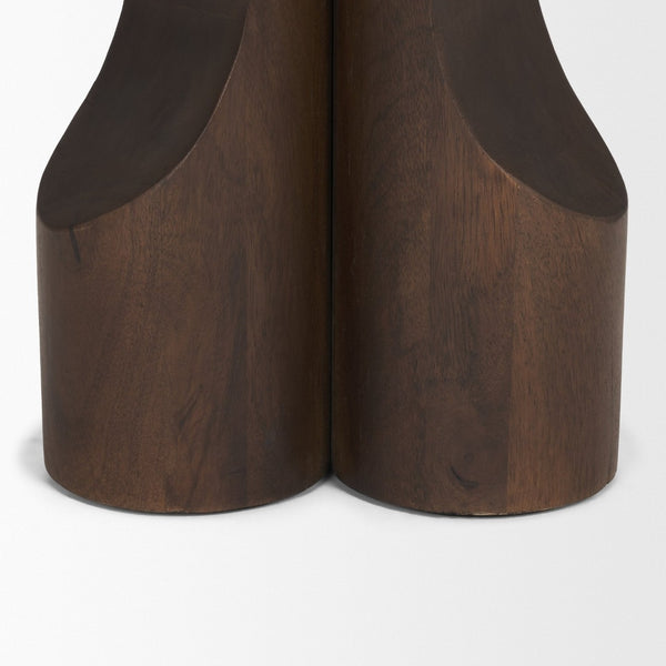 Mercana Cayson Sculptural Round Accent Table - Modern Mango Wood Design for Versatile Living Spaces 71212