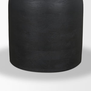 Mercana Atlas 60" Round Dining Table with Stacked Pedestal Base - Solid Mango Wood & Warm Mid-Brown Finish 42" Black Wood Top | Black Wood Base 71219-AB