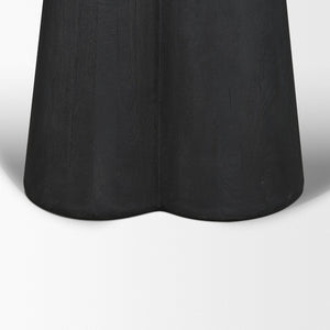 Mercana Marilyn Round Dining Table with Striking Black Forest Marble Top and Sculptural Wood Pedestal Design 71221-AB