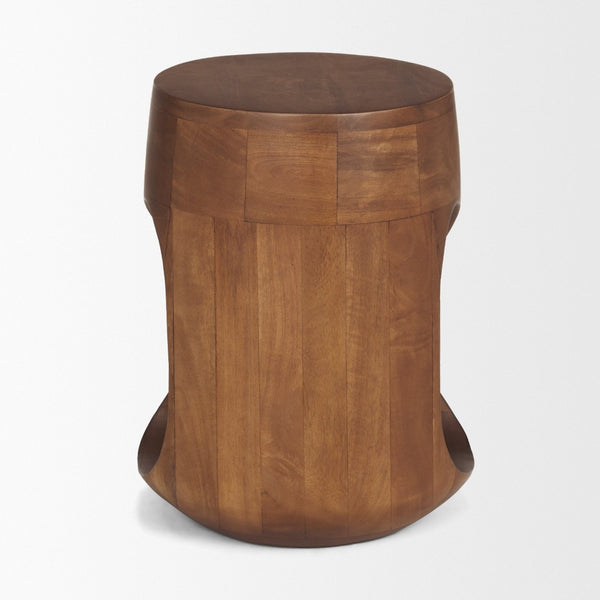 Mercana Cove Sculptural Accent Table in Solid Mango Wood – Coastal-Inspired Design for Modern Interiors Medium Brown Wood 71224