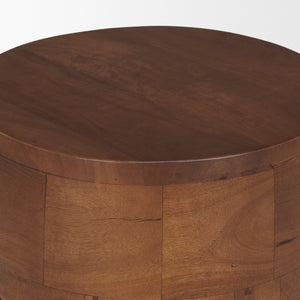 Mercana Cove Sculptural Accent Table in Solid Mango Wood – Coastal-Inspired Design for Modern Interiors Medium Brown Wood 71224