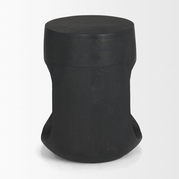 Mercana Cove Sculptural Accent Table in Solid Mango Wood – Coastal-Inspired Design for Modern Interiors Black Wood 71225