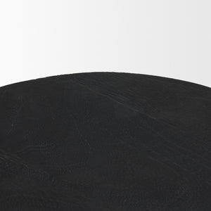 Mercana Cove Sculptural Accent Table in Solid Mango Wood – Coastal-Inspired Design for Modern Interiors Black Wood 71225