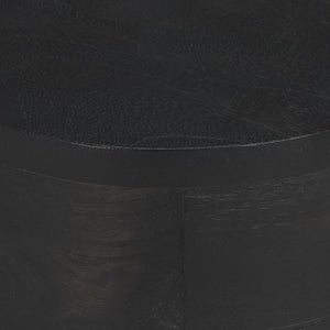 Mercana Cove Sculptural Accent Table in Solid Mango Wood – Coastal-Inspired Design for Modern Interiors Black Wood 71225