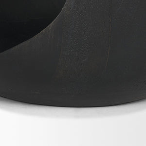 Mercana Cove Sculptural Accent Table in Solid Mango Wood – Coastal-Inspired Design for Modern Interiors Black Wood 71225