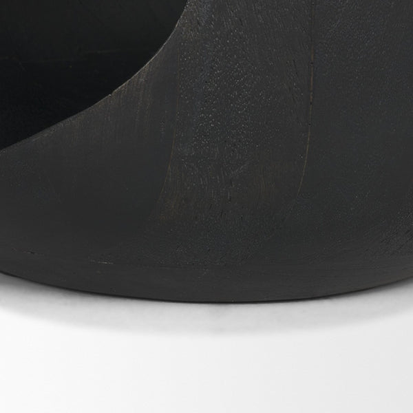 Mercana Cove Sculptural Accent Table in Solid Mango Wood – Coastal-Inspired Design for Modern Interiors Black Wood 71225