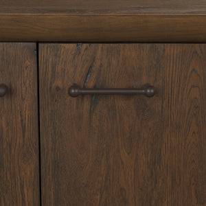 Mercana Belford 94" Rustic Oak Media Console with Versatile Storage and Cable Management for Modern Living Spaces 71229