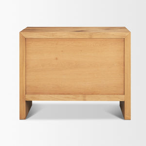 Mercana Belford 3-Drawer Nightstand in Natural Oak – Stylish Storage Solution for Modern Bedrooms and More 71235