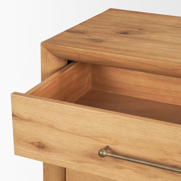 Mercana Belford 3-Drawer Nightstand in Natural Oak – Stylish Storage Solution for Modern Bedrooms and More 71235