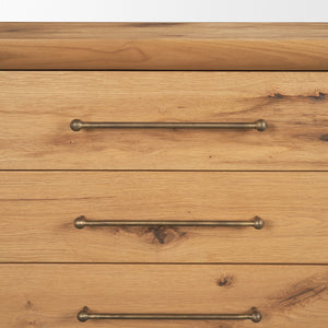 Mercana Belford 3-Drawer Nightstand in Natural Oak – Stylish Storage Solution for Modern Bedrooms and More 71235