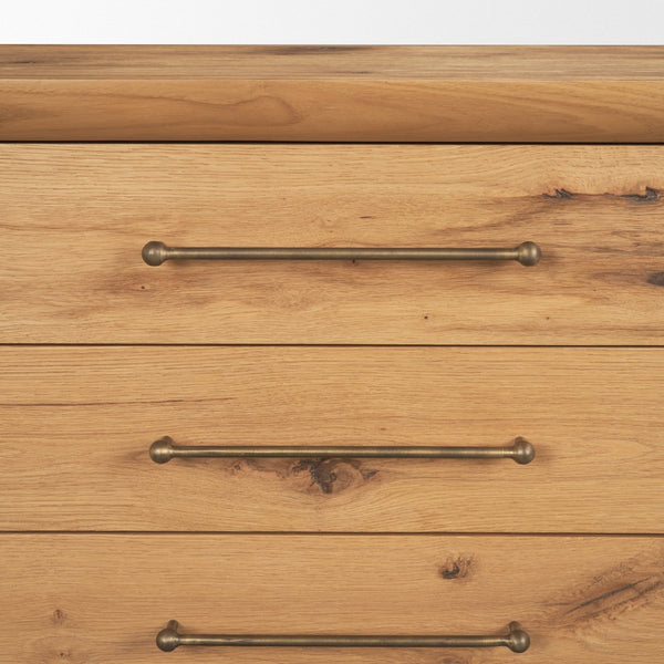 Mercana Belford 3-Drawer Nightstand in Natural Oak – Stylish Storage Solution for Modern Bedrooms and More 71235