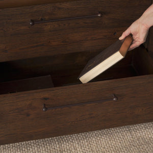 Mercana Belford 94" Rustic Oak Media Console with Versatile Storage and Cable Management for Modern Living Spaces 71229