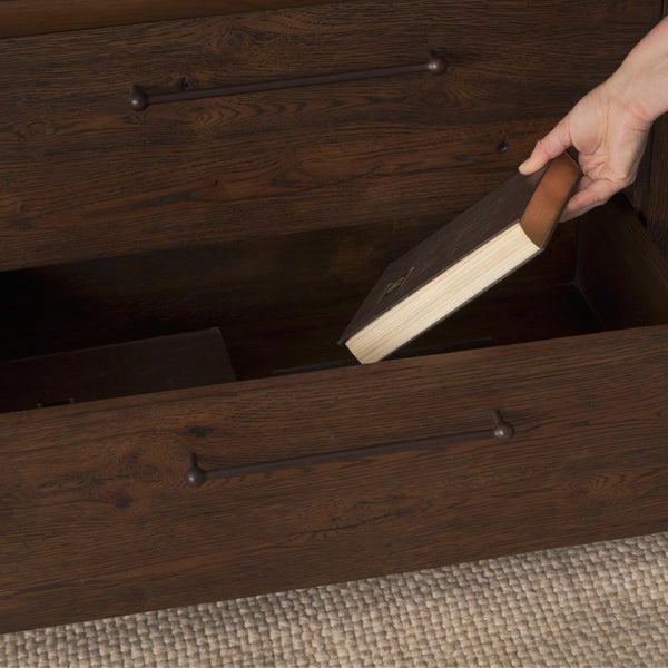 Mercana Belford 94" Rustic Oak Media Console with Versatile Storage and Cable Management for Modern Living Spaces 71229