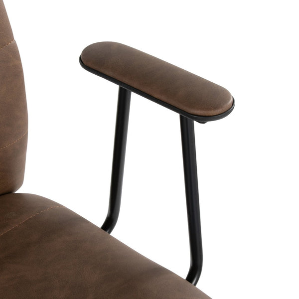 English Elm Office Chair with Faux Leather Upholstery Pneumatic Swivel Seat for Modern Workspaces B202P474196