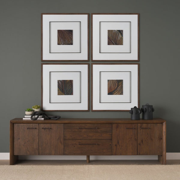 Mercana Belford 94" Rustic Oak Media Console with Versatile Storage and Cable Management for Modern Living Spaces 71229