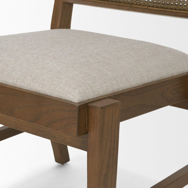 Mercana Reid Elegant Dining Chair with Cream Upholstery and Solid Oak Frame for Timeless Style and Comfort 71243