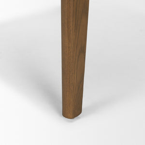 Mercana Reid Modern Mid-Century Armchair with Full-Grain Leather Seat and Handwoven Back for Stylish Comfort Cane | Brown Wood 71245