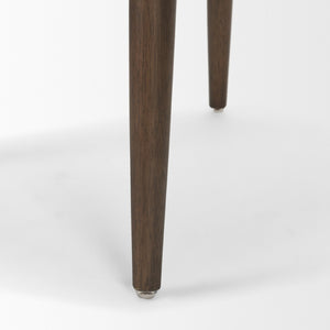 Mercana Abbie Curved Back Upholstered Dining Chair - Modern Armless Design for Stylish Spaces and Comfort Oatmeal Fabric | Dark Brown Wood 71246