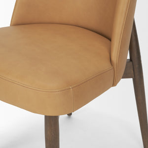 Mercana Abbie Sculpted Modern Dining Side Chair with Curved Back and Tapered Legs for Elegant Comfort 71248