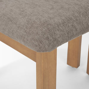 Mercana Soho Curved Open Back Chenille Tripod Dining Chair - Stylish Comfort for Modern Spaces Today! Gray Fabric | Brown Wood 71250