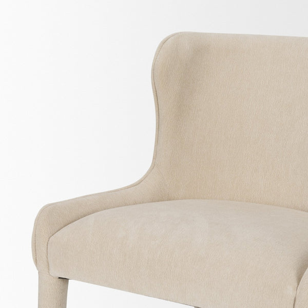Mercana Nolan Elegant Chenille Dining Chair - Sculptural Comfort, Versatile Design, No Assembly Required Cream Fabric | Wrapped Fabric Legs 71251
